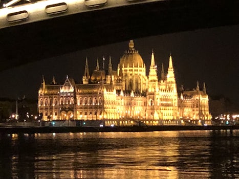 View of the Parliament Building as we were arriving in Budapest.