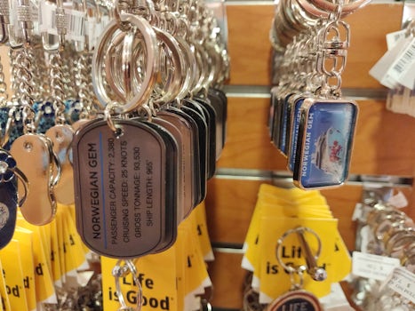 Key rings from the onboard shop