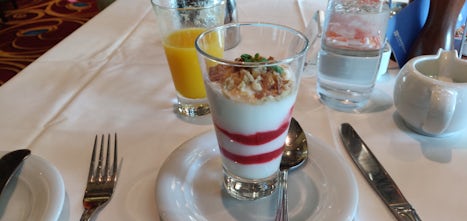 Strawberry yogurt parfait (MDR breakfast, Saint John morning)