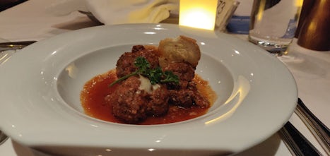 Meatball appetizer (MDR dinner, Boston night)