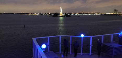 Statue of Liberty from the ship, hours before disembarkation in NYC.