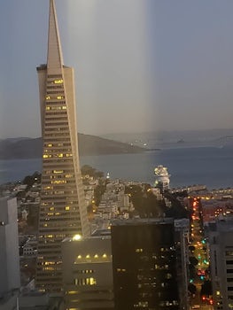 Ruby Princess docking in San Francisco from a friend's downtown office