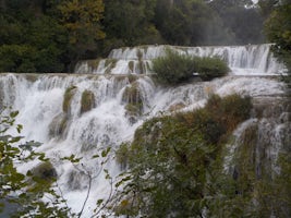 Beautiful waterfalls in Krka National Park, Croatia. Great nature break fro
