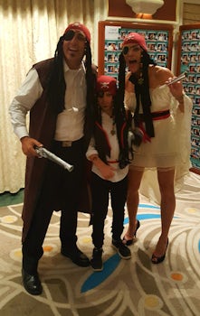 Captain Tuvo and his pirate family during our onboard Halloween Party.  How