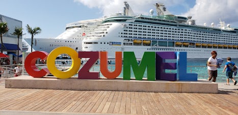 Cozumel with Adventure of the Seas  & Harmony of the Seas in background