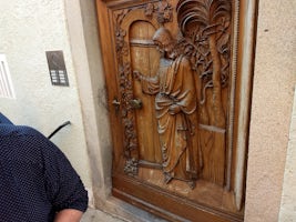 Hand carved wooden door, Passau, Germany