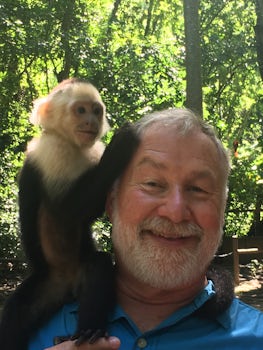 Visiting monkeys in Roatan, Honduras.