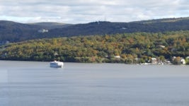 Ship anchored out at West Point