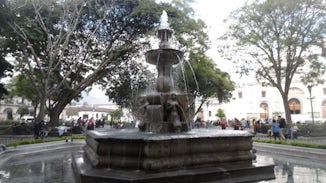 fountain in the park across from the Church