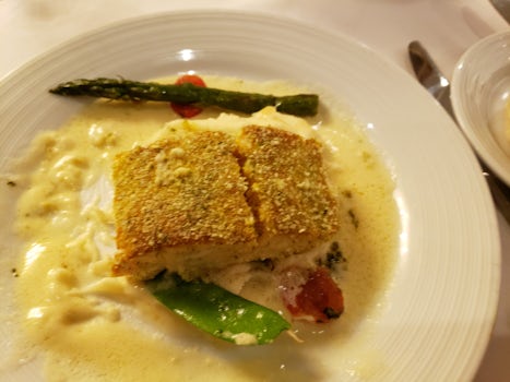 Almond crusted flounder main dining room