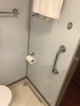 Broken towel rack that was left there by housekeeping.