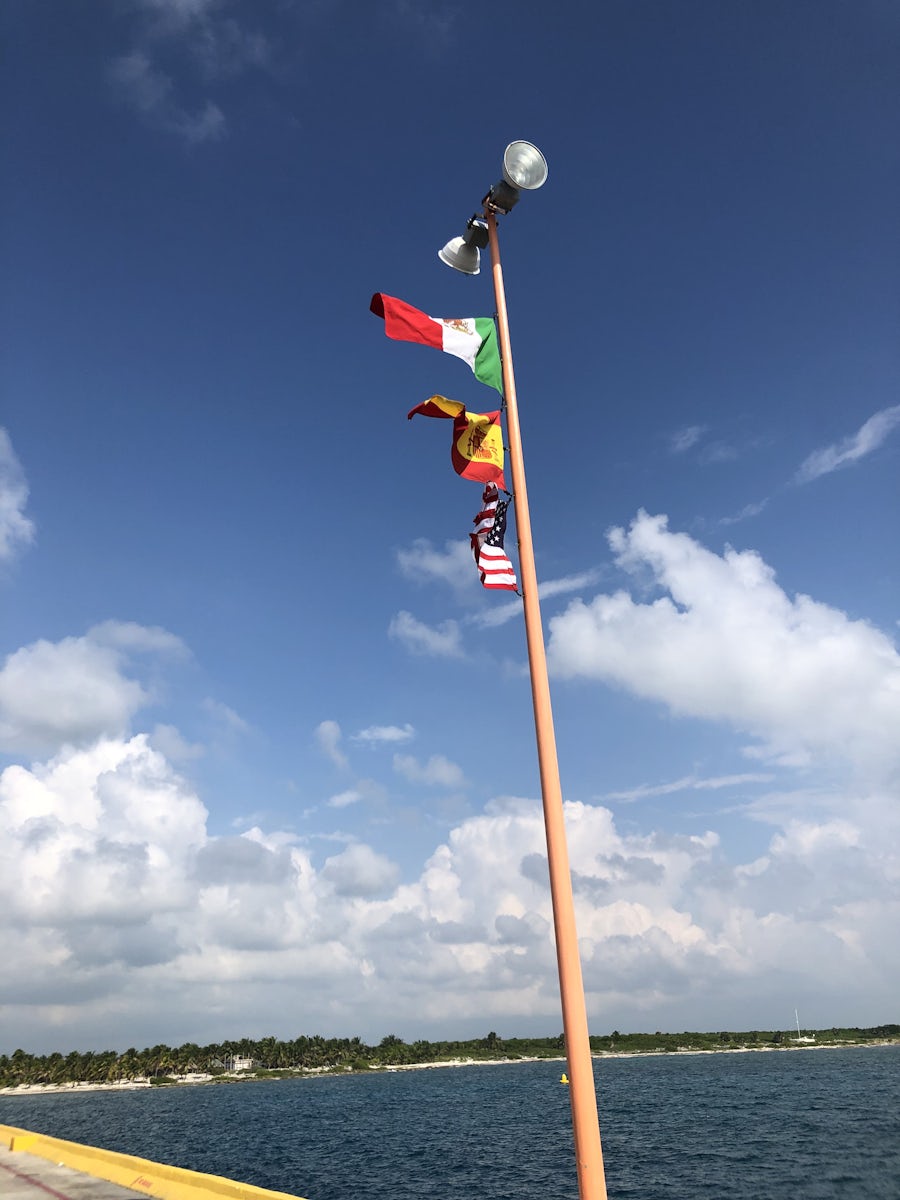 Flags from port in Cozumel, Mexico