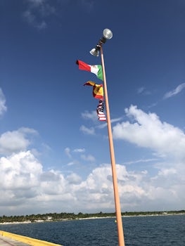 Flags from port in Cozumel, Mexico