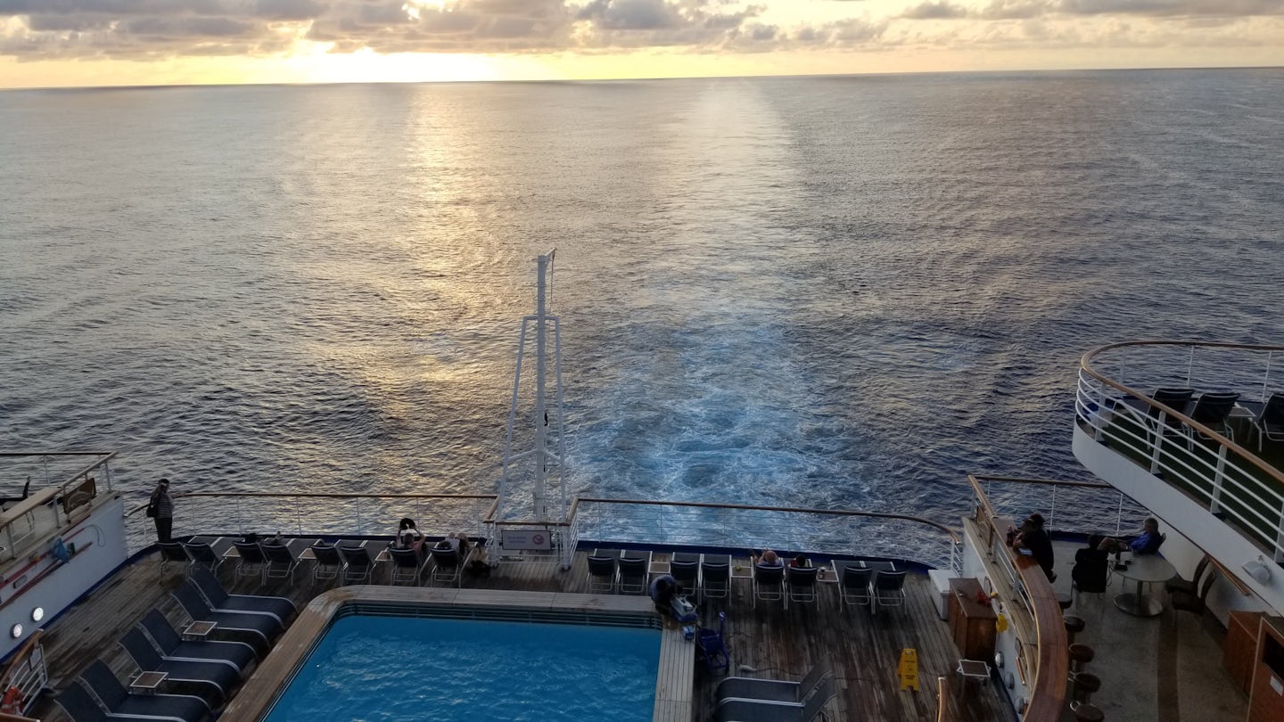 View of the Terrace Pool aft.  Our favorite pool at sea because you get tha