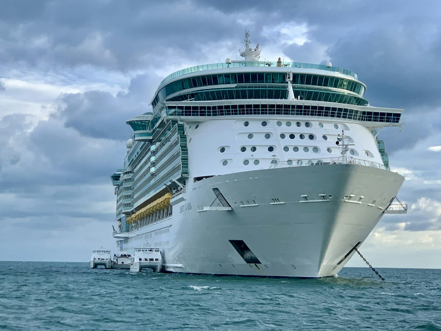 Liberty of the Seas, taken from the tender boat coming back from Belize.