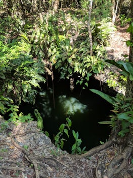 Looking down into Jade Cavern near Cozumel