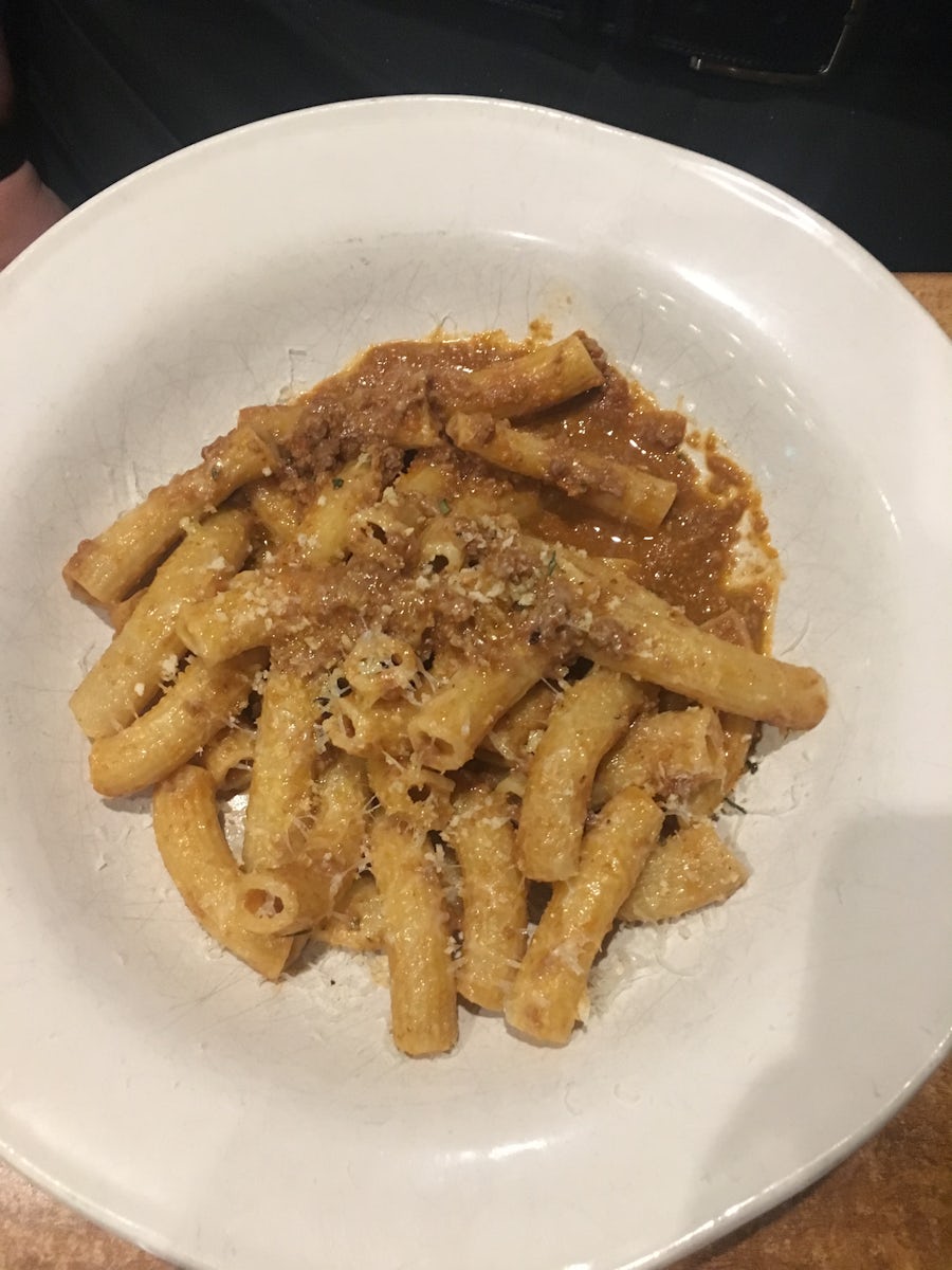 Jamie's Italian - Homemade ziti with bologesne........it melts in your