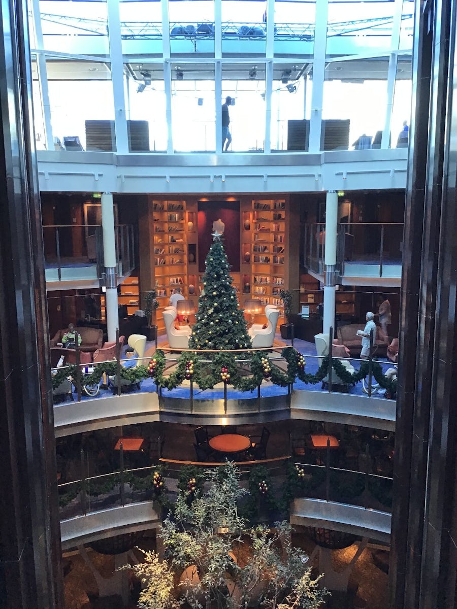 Holiday decorations on the ship.