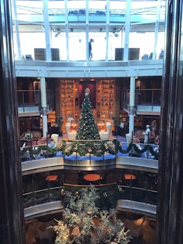 Holiday decorations on the ship.