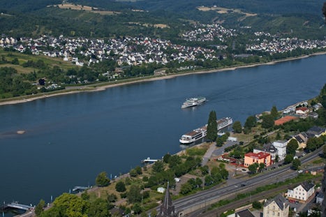 View of the Ingvi from the window of Marksburg Castle high above the Rhine