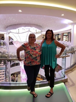 Norma and I posing in the atrium before dinner