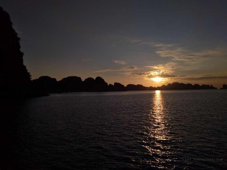 Sunset at Ha Long Bay.