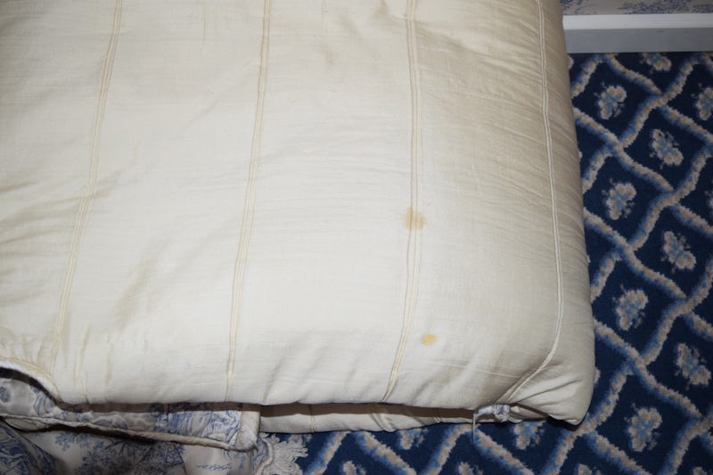 stains on bed cover
