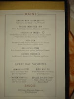 A sample of the menu at Truffles