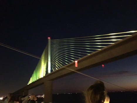 The south span of the Sunshine Skyway as the Brilliance of the Seas approac