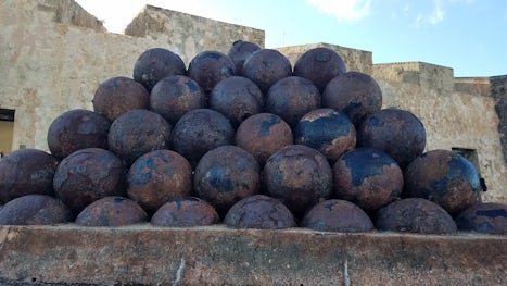 Cannon balls at the fort in San Juan PR