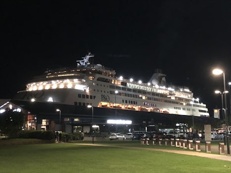 The ship at night from Cairns