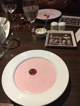 Strawberry soup in Crimson Dining Room