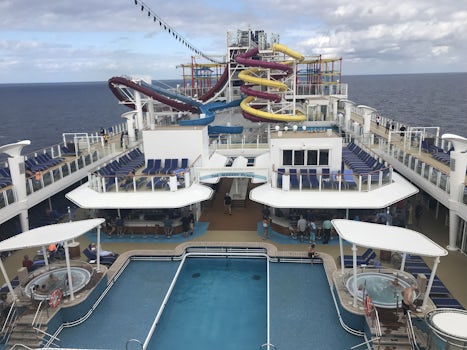 View of pool & slide deck