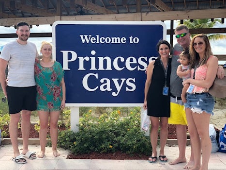 Family photo at Princess Cays Bahamas.