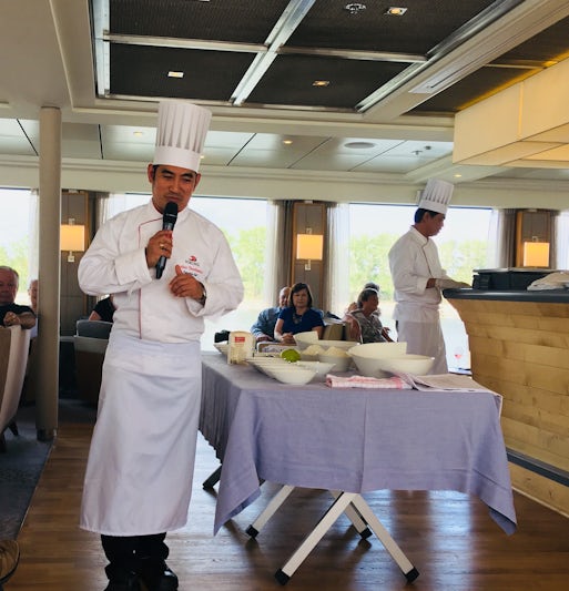 Chef and an apple strudel demonstration