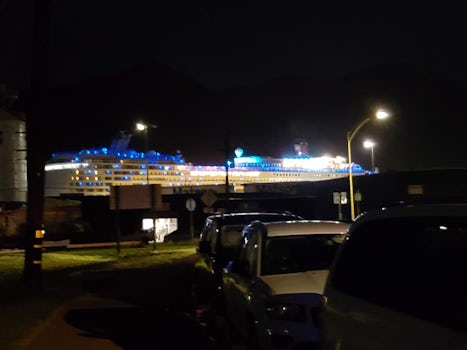 Ship at night, walking back in Kauai.