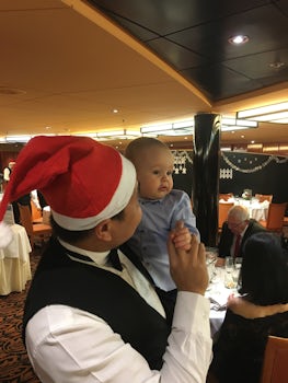 Waiter with my son.