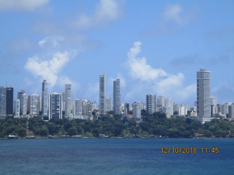 Salvador da Bahia skyline from ship