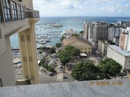 View of Lacerda elevator and Mercado Central from top level of Salvador da