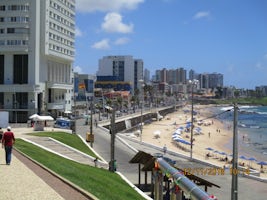 Starting point of the Salvador Carnaval beach route taken from the lighthou