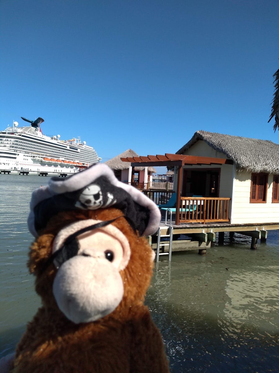 Behind Pirate Monkey is an Ocean Cabana and the Carnival Magic
