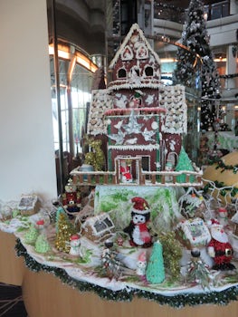 The gingerbread house display.