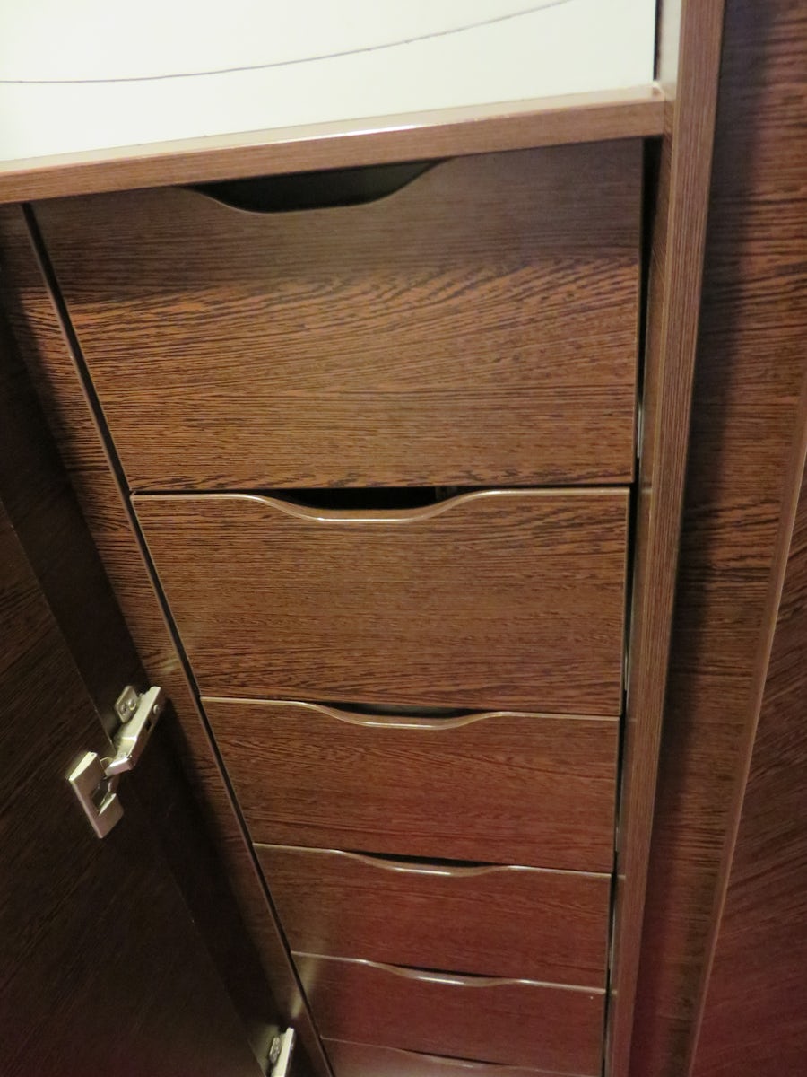 The size of the storage drawers for clothing