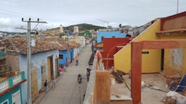 Again, another view of cobblestone streets and colorful buildings in Coloni