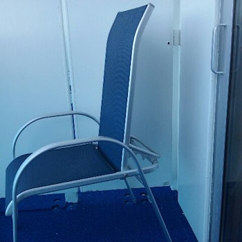 Balcony chair on Island Princess are adjustible, a rarity for balcony chair