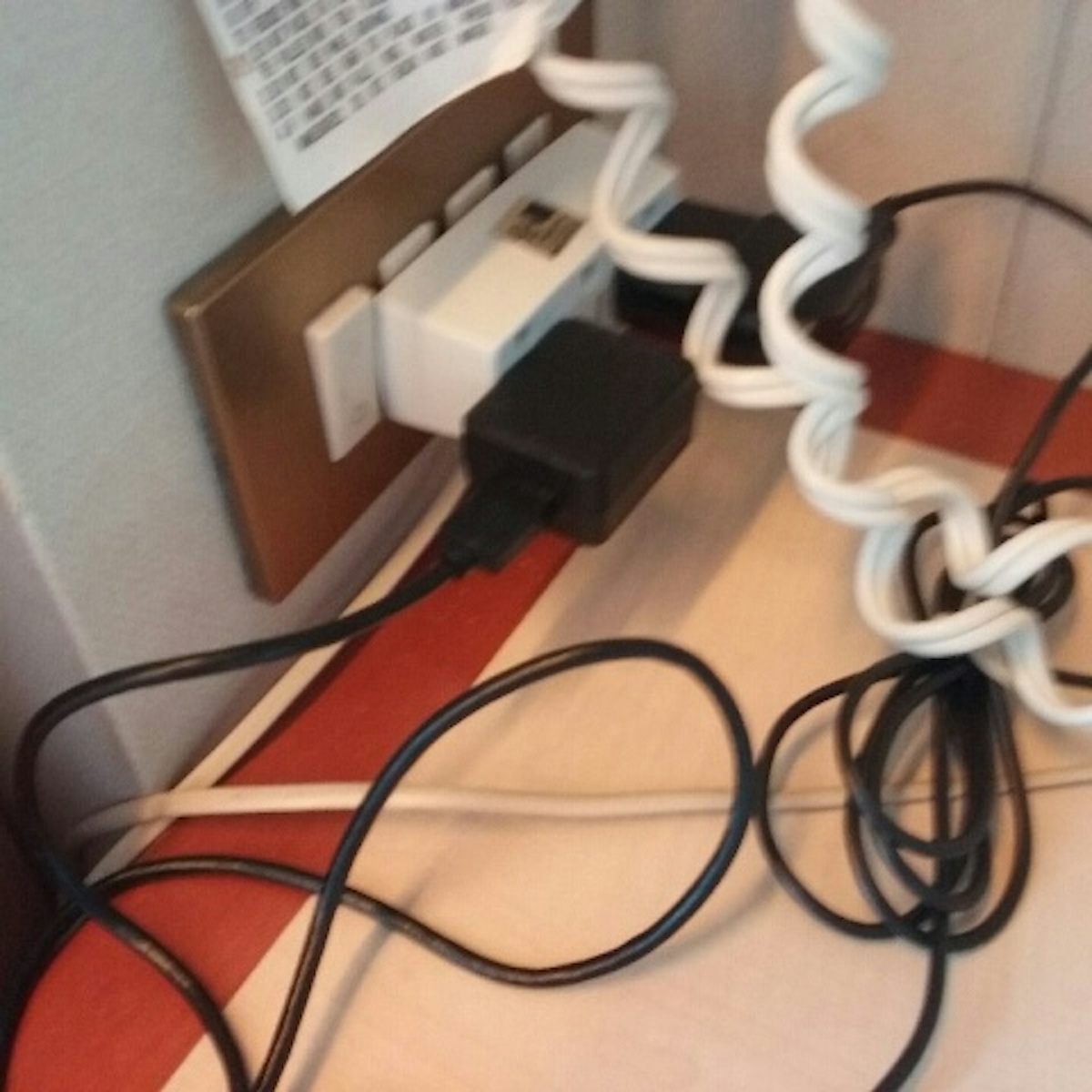 Only two small electrical outlets in balcony stateroom. Hard to plug two it