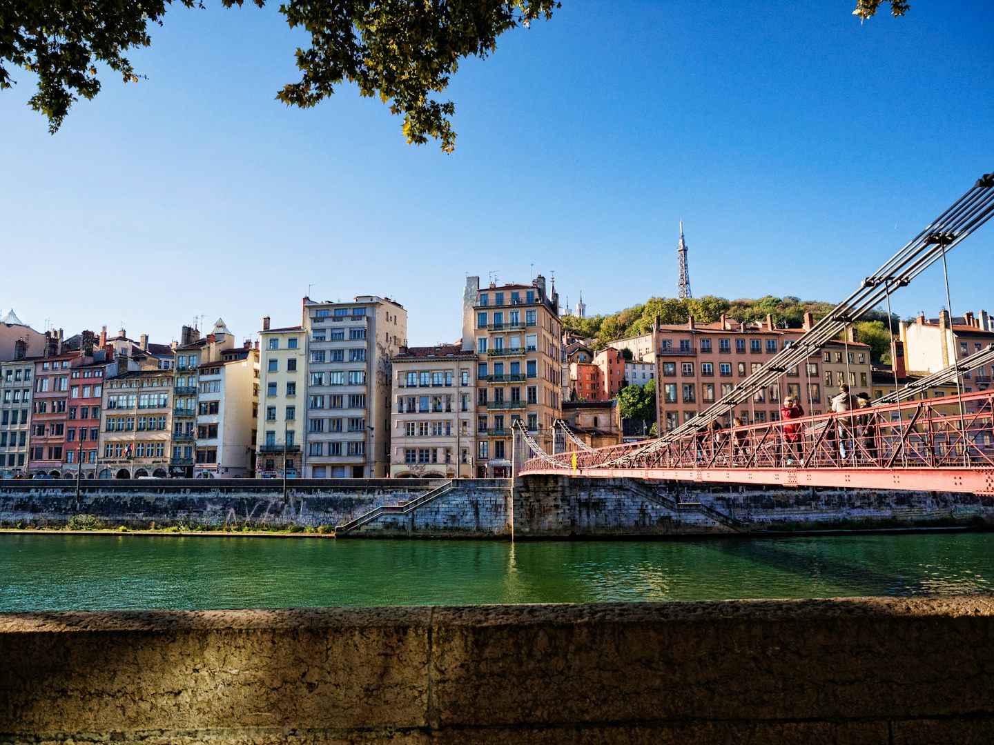 footbridge across the Saone river in Lyon