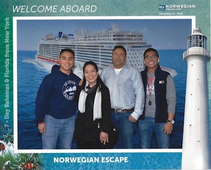 Upon boarding the Norwegian Escape on 12/21/18