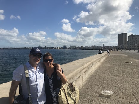 My husband and I in the Malecón in Havana