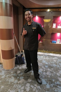One of the many friendly staff on the Noordam.